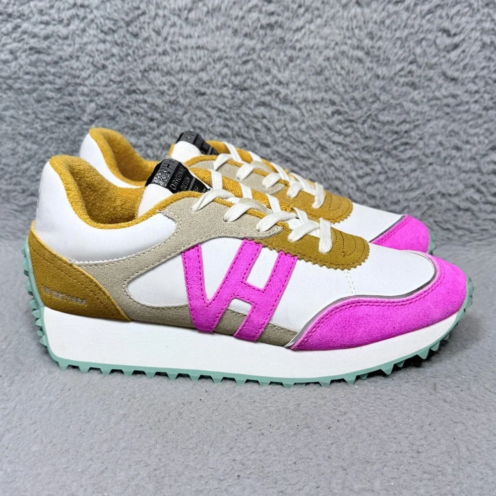 Vintage Havana Cosmic 9 Womens Size 7.5 Sneakers Shoes Mustard Neon Pink Suede